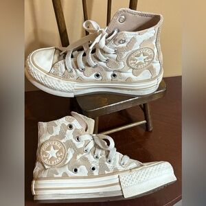 Converse Kids Beige Camo High Top Sneakers